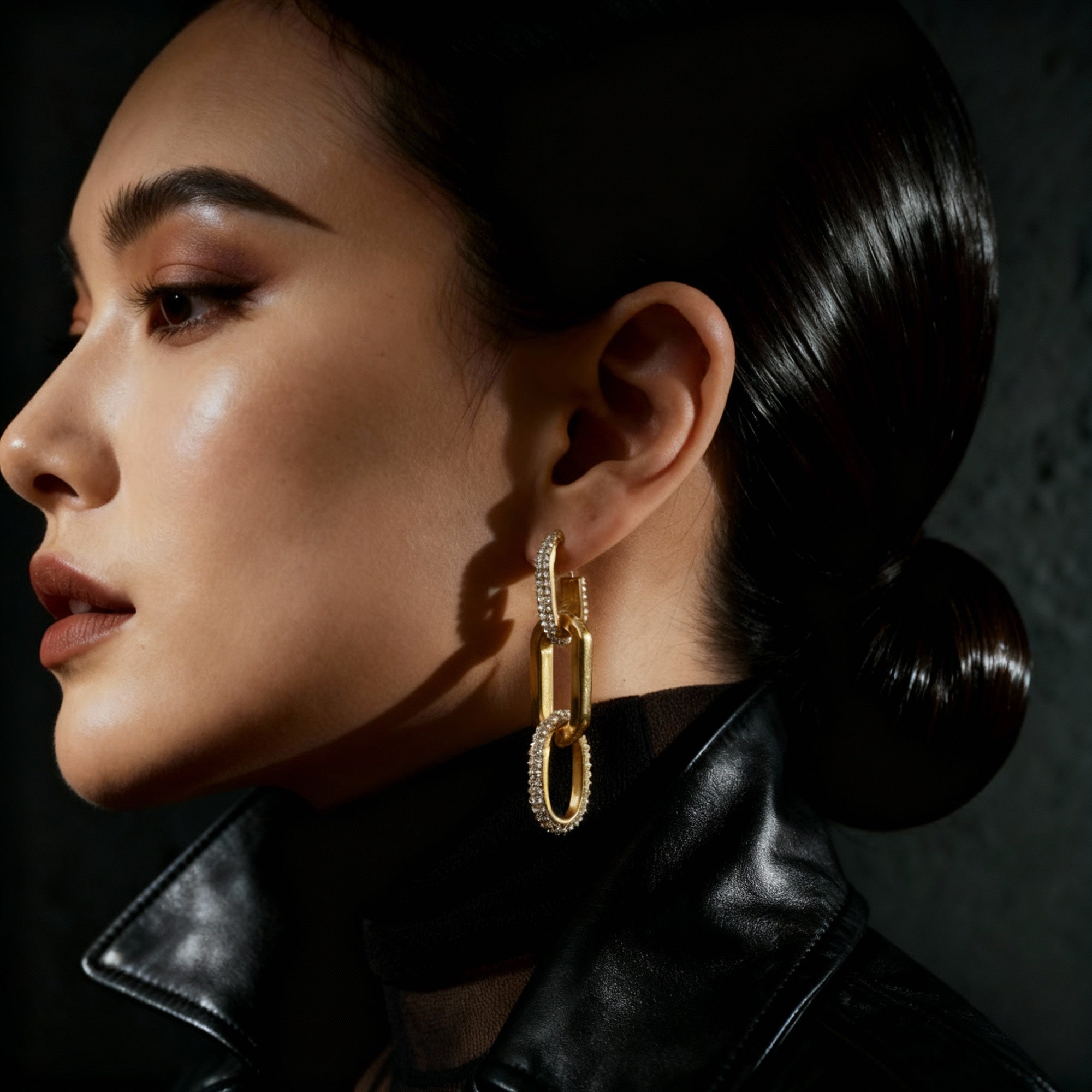 Cubic Chain Link Earrings