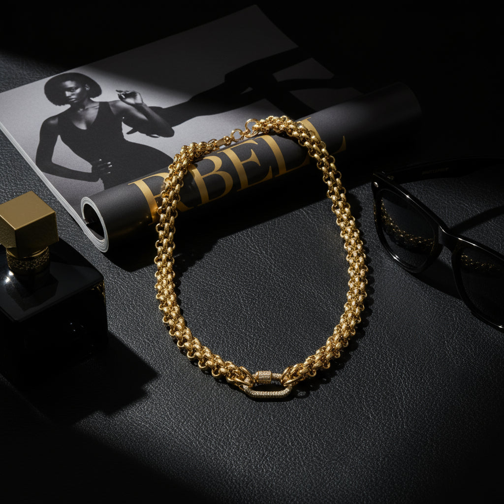 Double Layer Zirconia Buckle Necklace