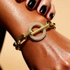 Paperclip CZ Toggle Link Bracelet