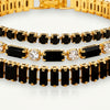 Black Crystal Tennis Bracelet Set