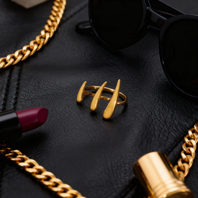 Sculptural Double Finger Ring