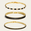 Black Crystal Tennis Bracelet Set