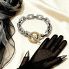 Paperclip CZ Toggle Link Bracelet
