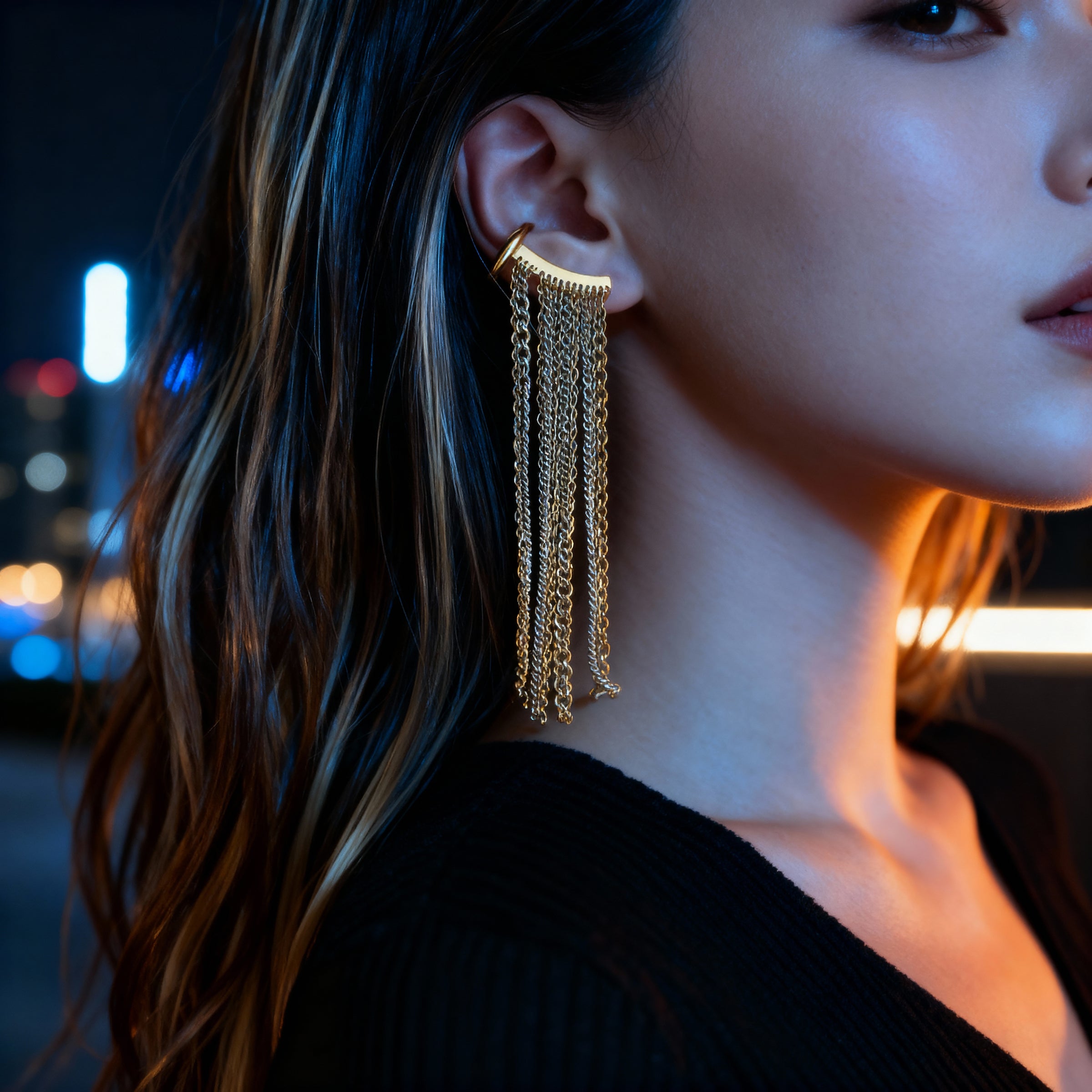 Fringe Cascade Ear Cuff