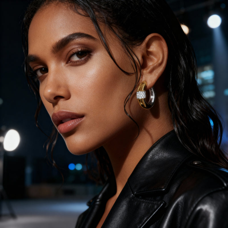 French Retro Two-Tone Hoops