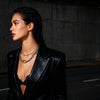 Dual-Tone Buckle Necklace Set