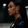 Dual-Tone Chain Drop Earrings