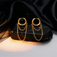 Double Layer Chain Hoop Earrings