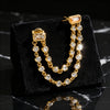 Double Chain Zircon Cuff Earrings