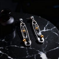 Safety Pin Drop Earrings