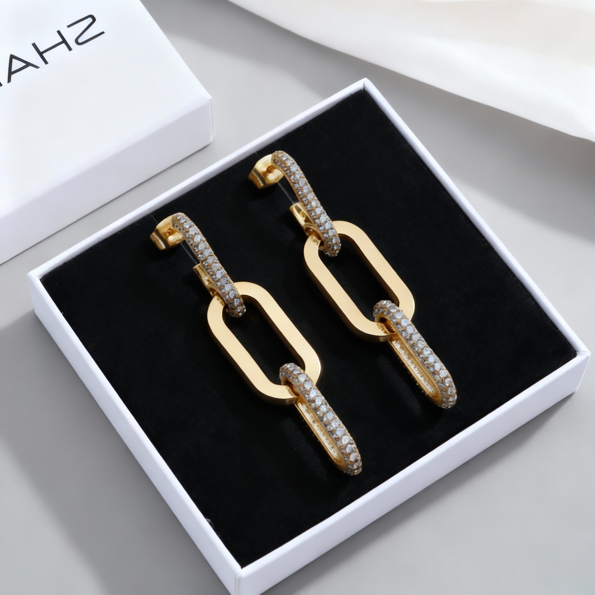 Cubic Chain Link Earrings