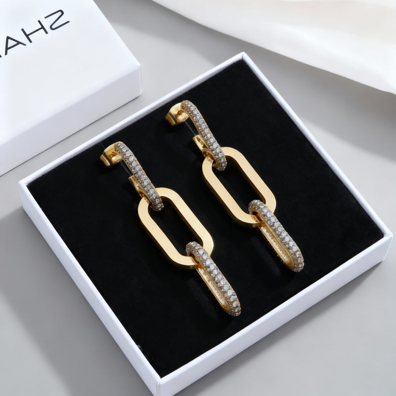 Cubic Chain Link Earrings