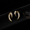 French Retro Golden Horn Earrings
