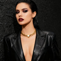 18K Gold Plated Triangular Pendant Necklace by NAHZ – Waterproof, Hypoallergenic Luxury Jewelry