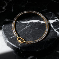 Dual-Tone Buckle Chain Necklace