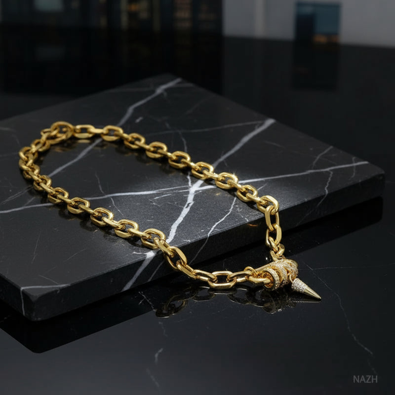 Spike Pendant Chain Necklace