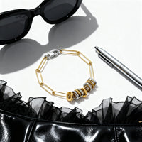 Minimal Square Paperclip Charm Bracelet