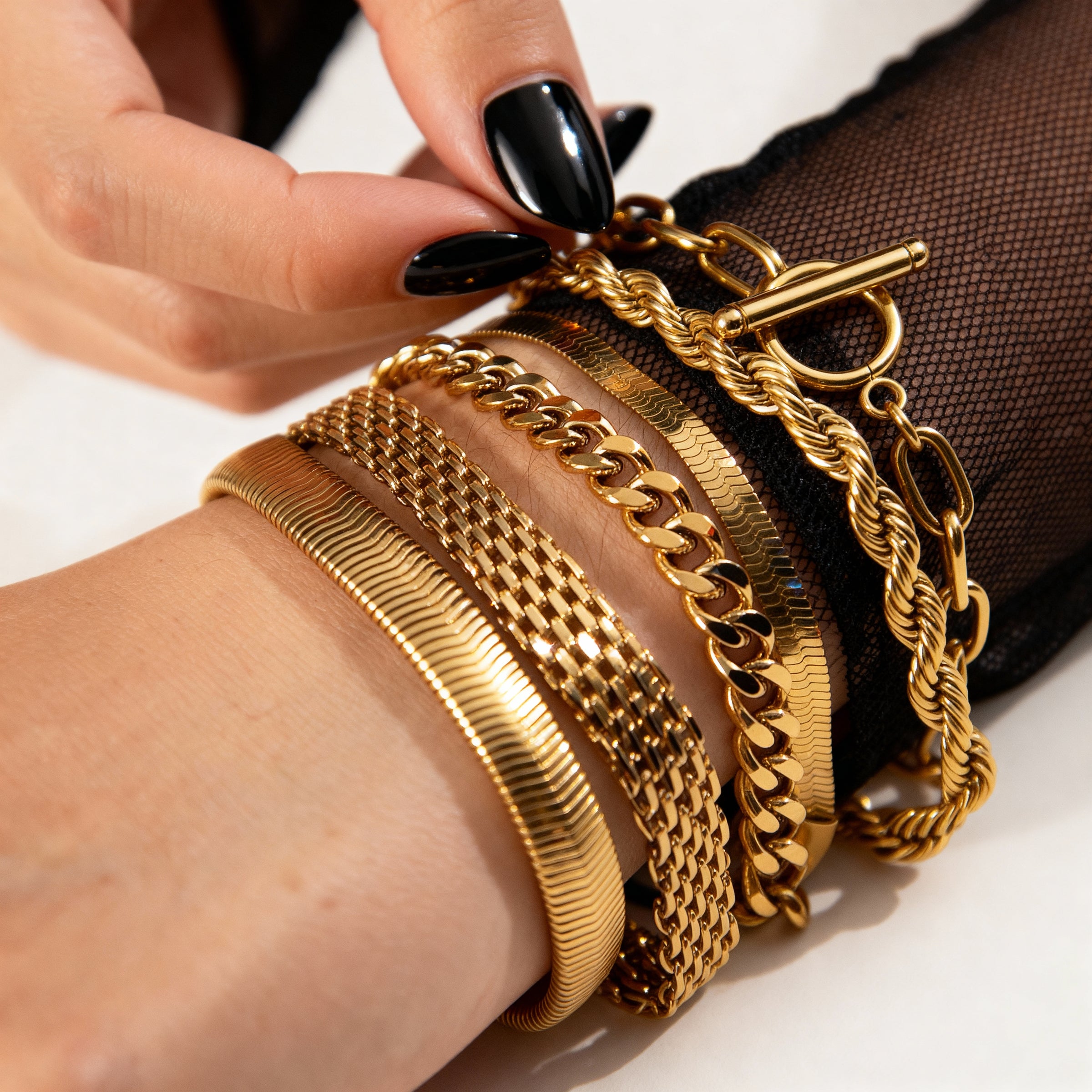 Luxe Texture Bracelet Stack Set