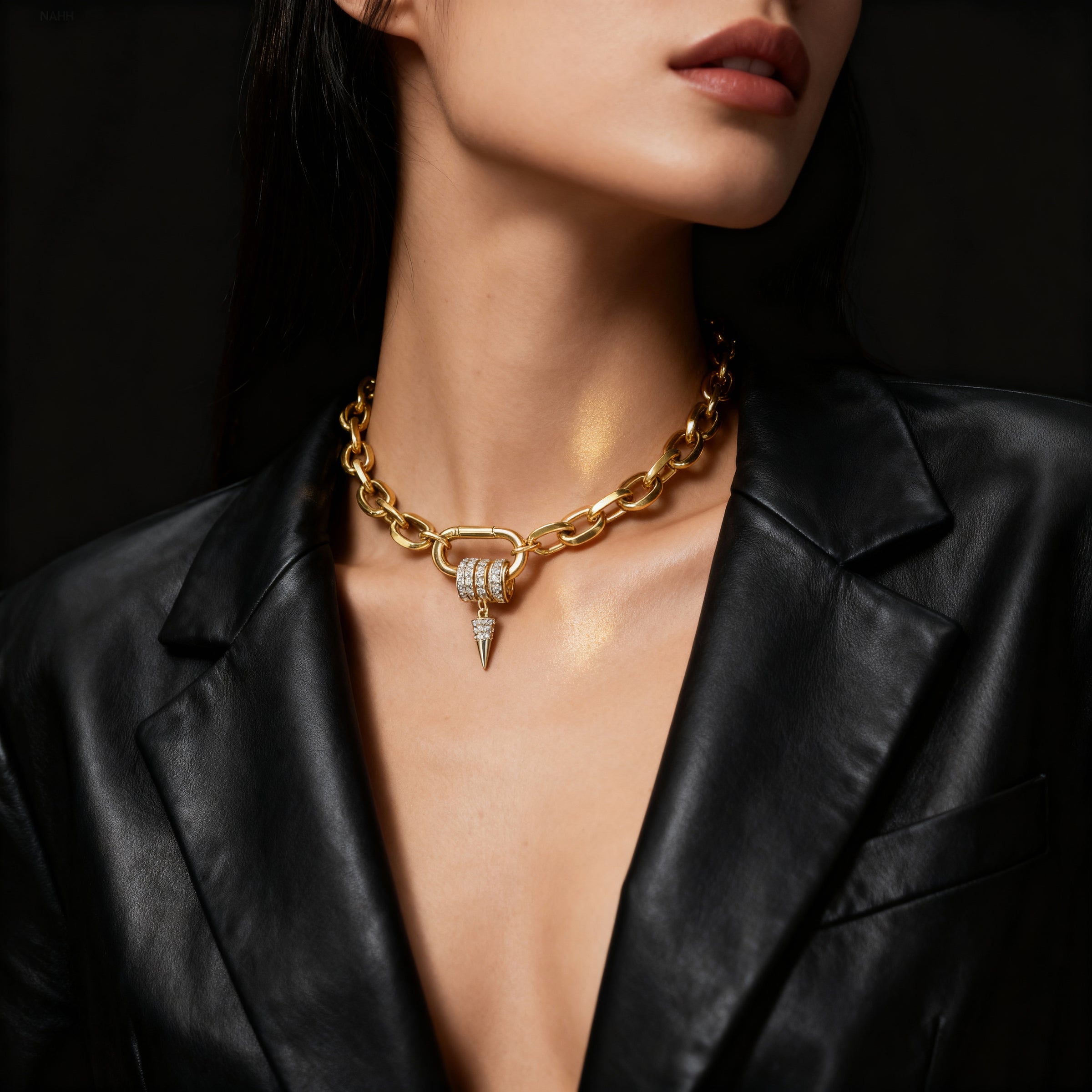 Spike Pendant Chain Necklace