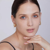 Pearl Hoop Earrings - Nahzshop