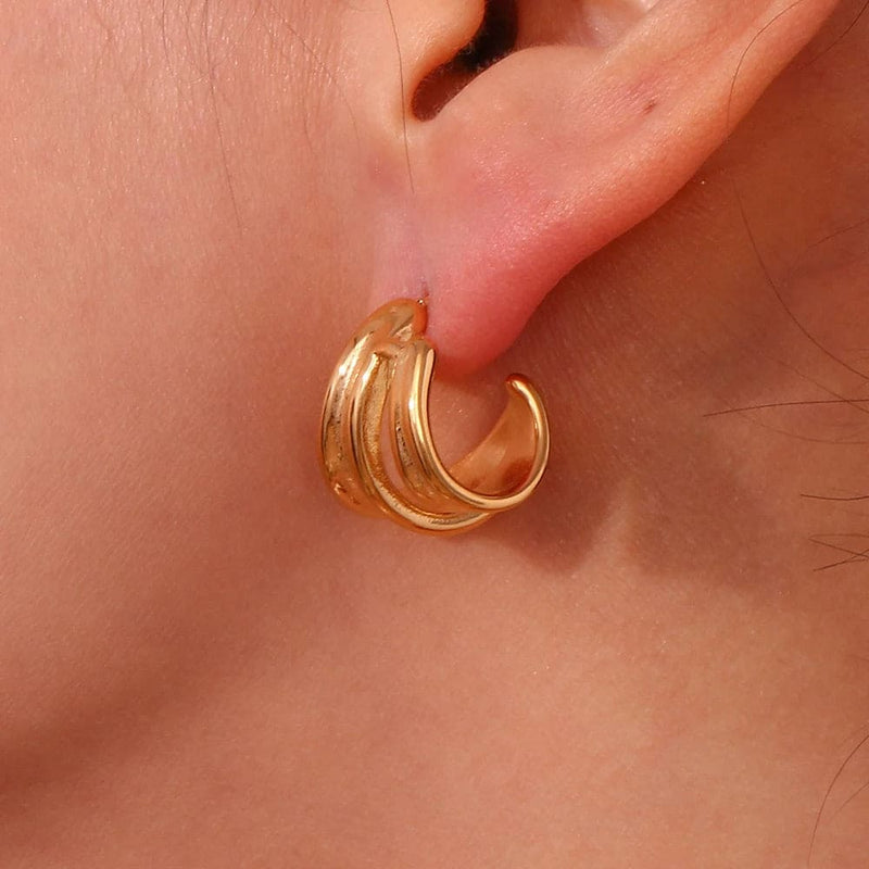 Curved Hollow Earrings - Nahzshop