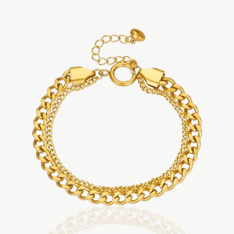 Gold Two Chain Bracelet- nahzshop