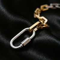 Mixed Metal Statement Chain Bracelet