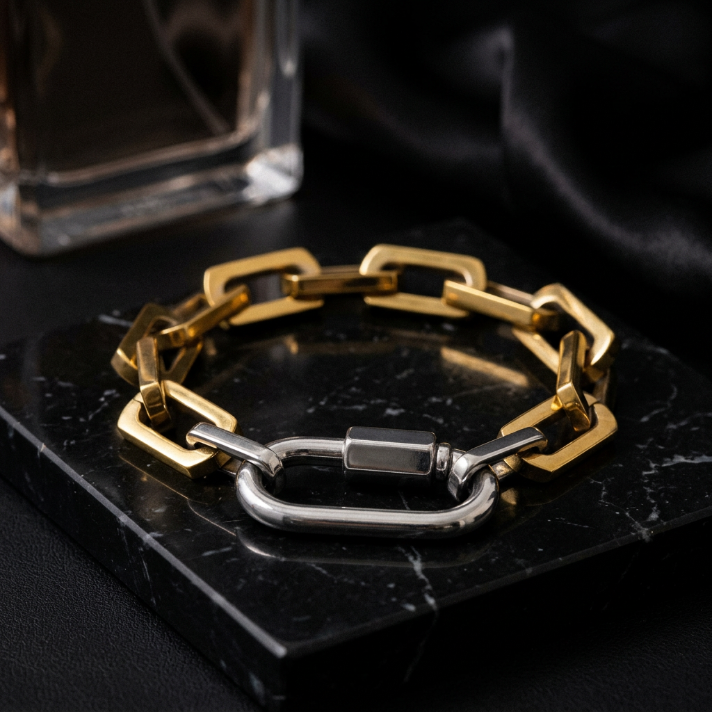 Mixed Metal Statement Chain Bracelet