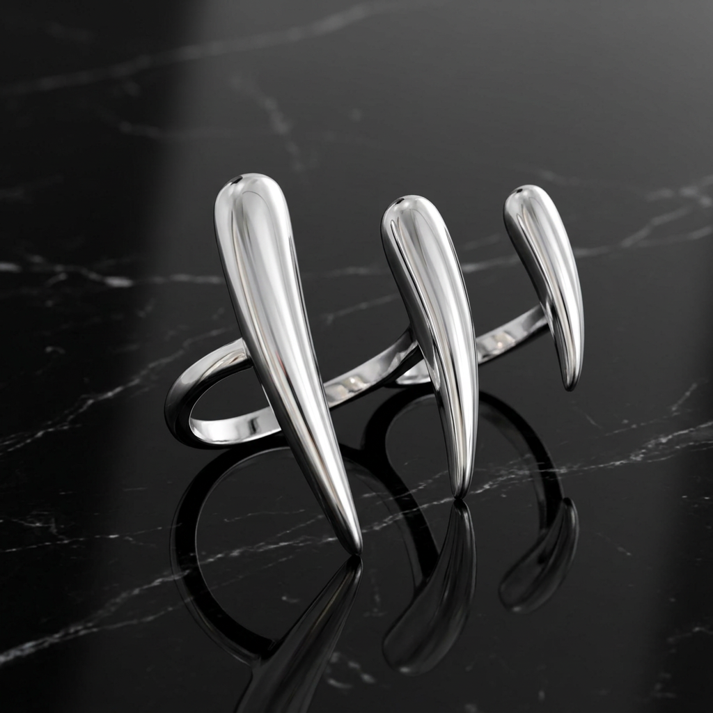 Sculptural Double Finger Ring