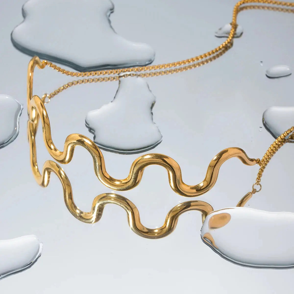 【2plan】24SS★ [LAN ARCHIVE] Wave Ball Choker Necklace Wave Choker Necklace - nahzshop