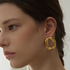 Oval Hollow Earrings - nahzshop