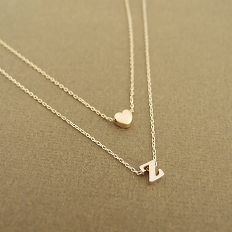 Heart Charm Name Necklace - Nahzshop