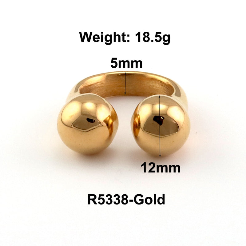 Gold Open Ball Ring - Nahzshop